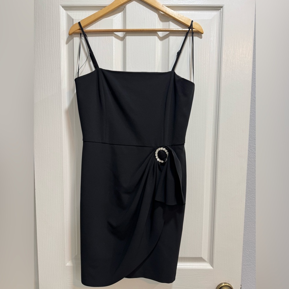 NWOT Parker Black Cocktail Mini Dress Embellished Rhinestone